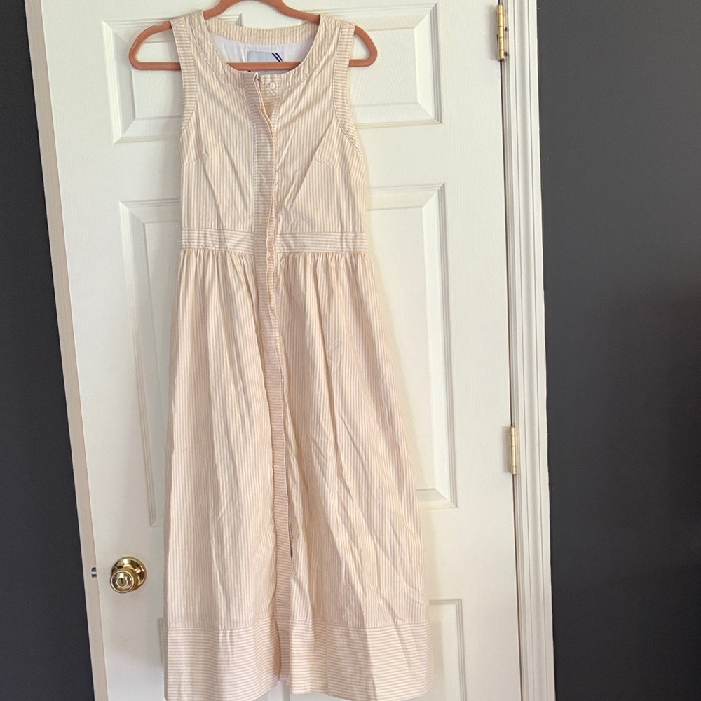 Addison Bay Cream Striped Midi Dress - size Small